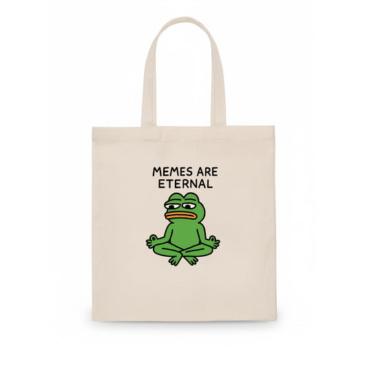 MEMES ARE ETERNAL | Immortal pepe meditating - Tote Bag - white