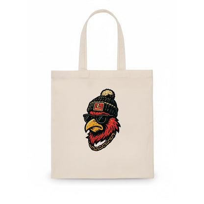 Louisville Cardinal wearing Louisville beanie with L patch - Tote Bag - white