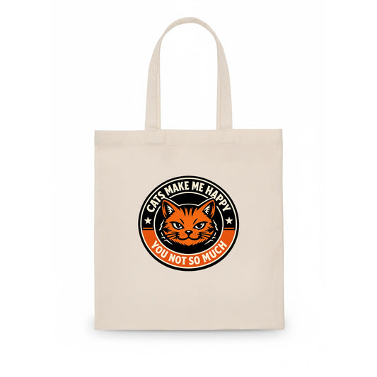 Joyful Whiskers Emblem - Tote Bag - white