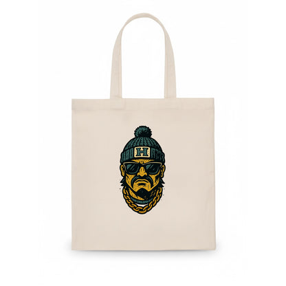 Honolulu Warrior wearing Hawaii beanie with H patch - Tote Bag - white
