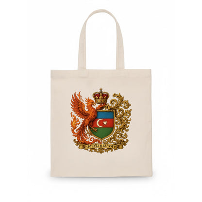 Azerbaijan Fire Phoenix Emblem  - Tote Bag - white