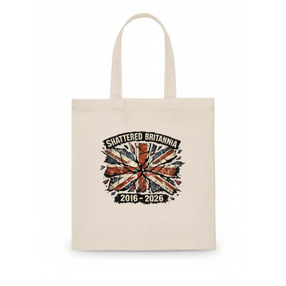 SHATTERED BRITANNIA | Cracked broken Union Jack | Fragmented glass effect | Pieces - Tote Bag - white