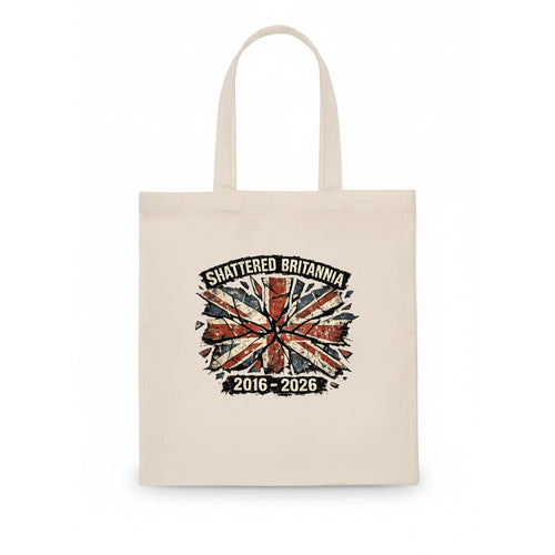 SHATTERED BRITANNIA | Cracked broken Union Jack | Fragmented glass effect | Pieces - Tote Bag