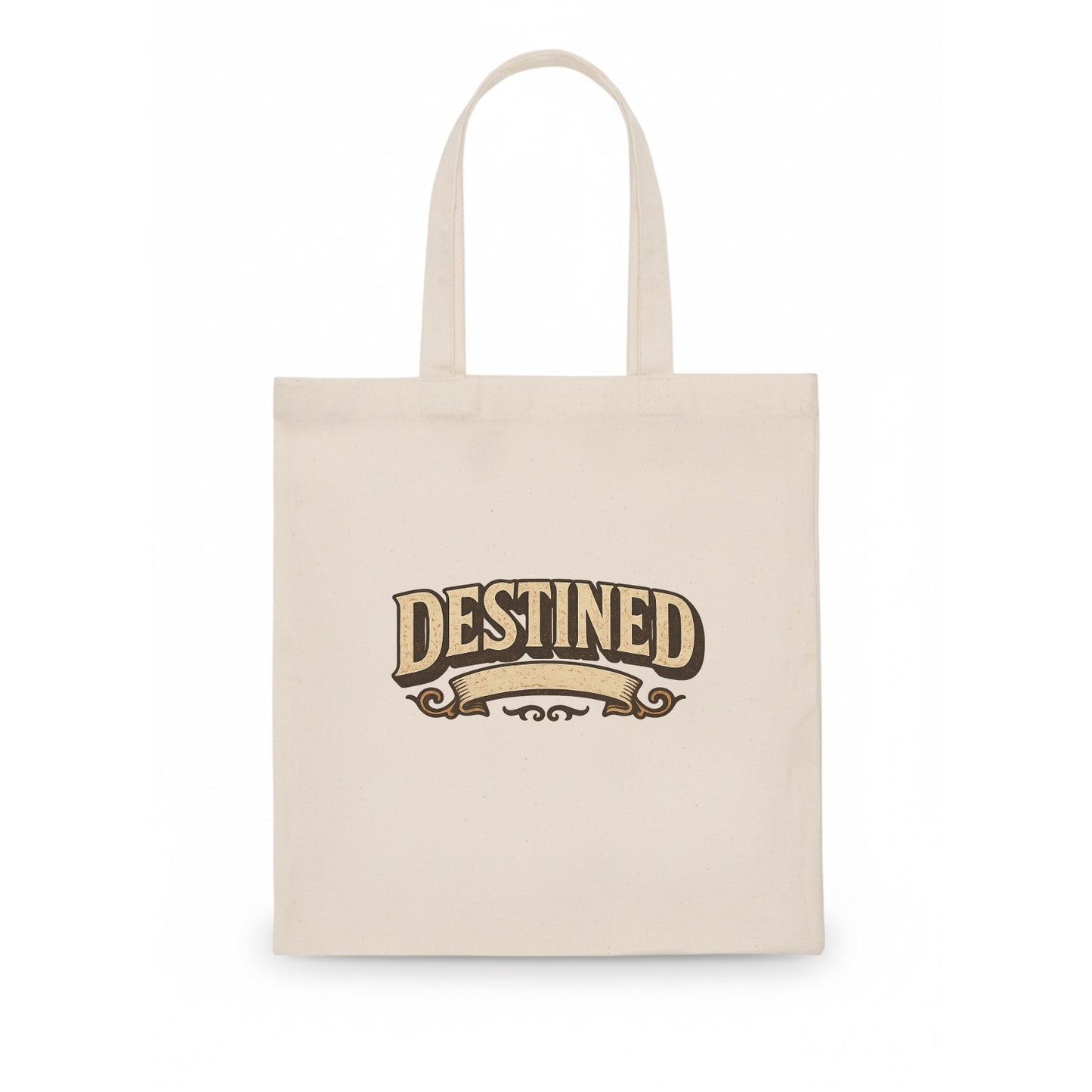 Bold typography design - "DESTINED" - fated for greatness - Tote Bag - white