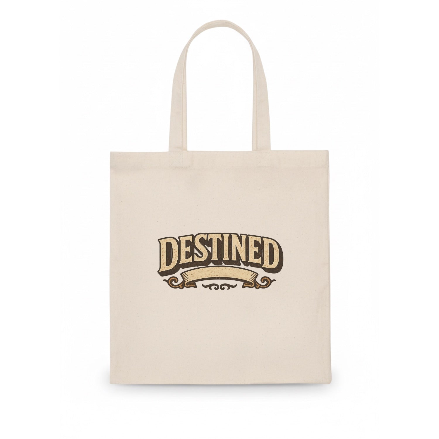 Bold typography design - "DESTINED" - fated for greatness - Tote Bag - white
