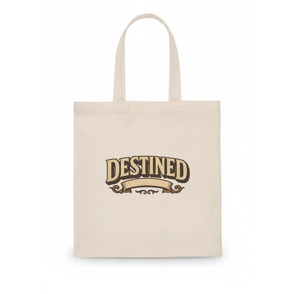 Bold typography design - "DESTINED" - fated for greatness - Tote Bag - white