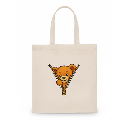 zipper bear - Tote Bag - white