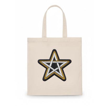 PENTAGRAM STAR - five point star in silver , protection - Tote Bag - white