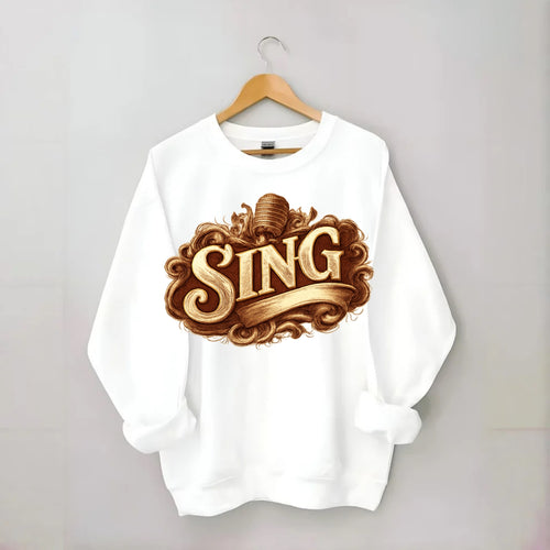 Bold typography design - SING - vocal expression, musical soul - Crewneck Sweatshirt