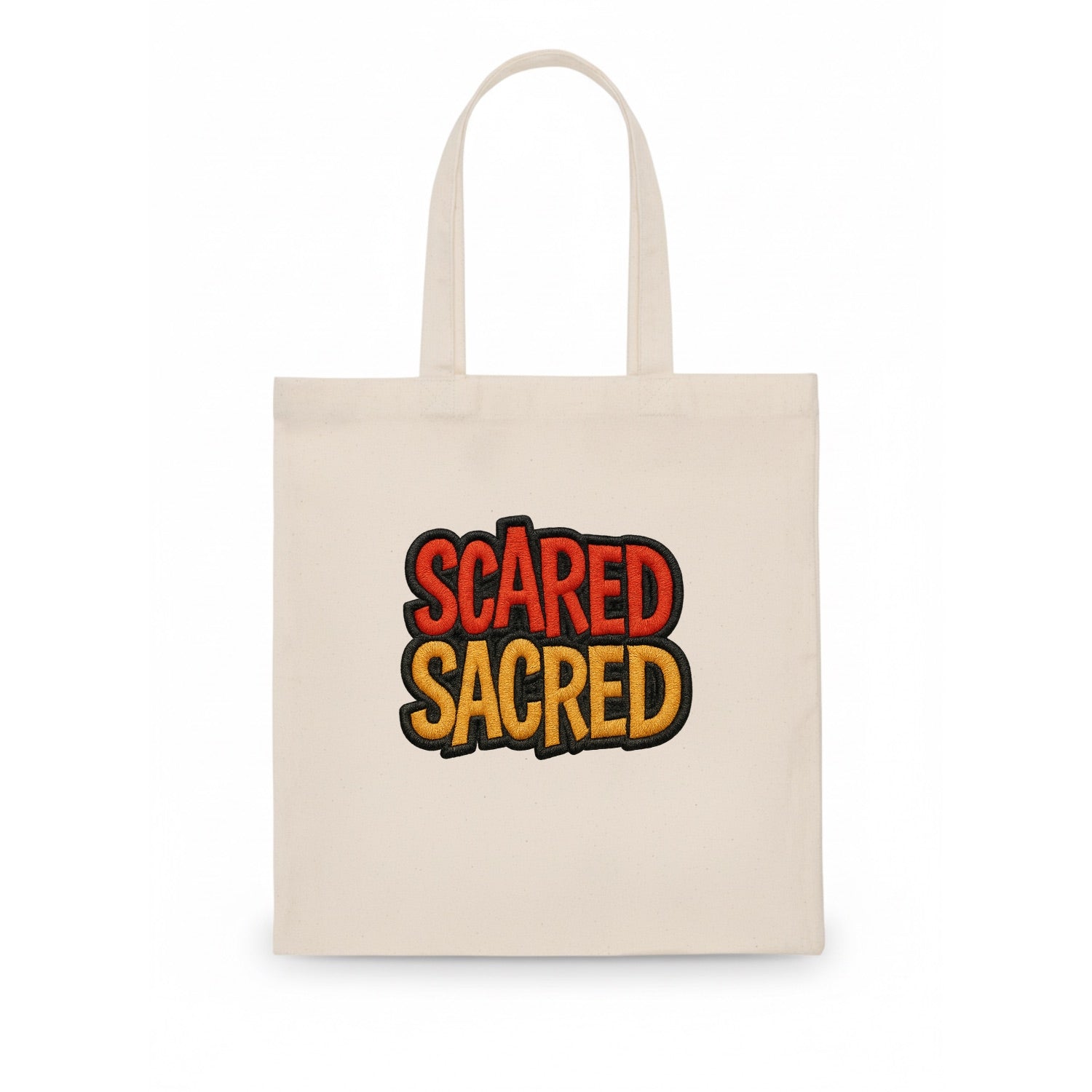 SCARED;SACRED JOURNEY Spiritual Purple Hat - Tote Bag - white
