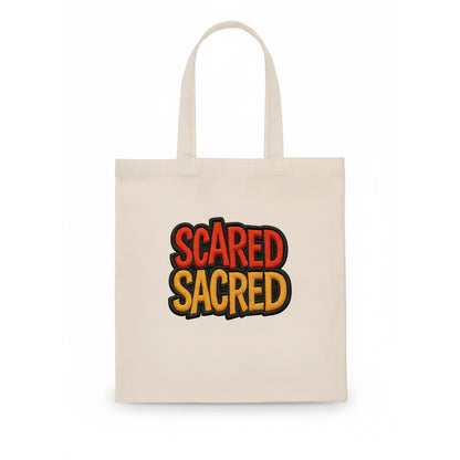 SCARED;SACRED JOURNEY Spiritual Purple Hat - Tote Bag - white