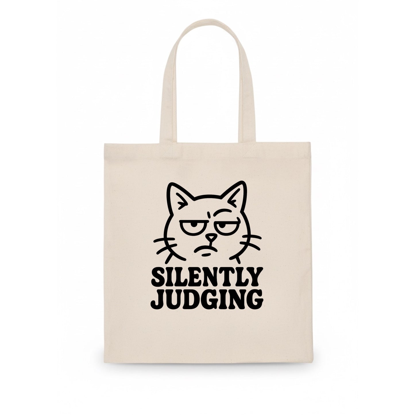 Sassy Side-Eye Cat - Tote Bag - white