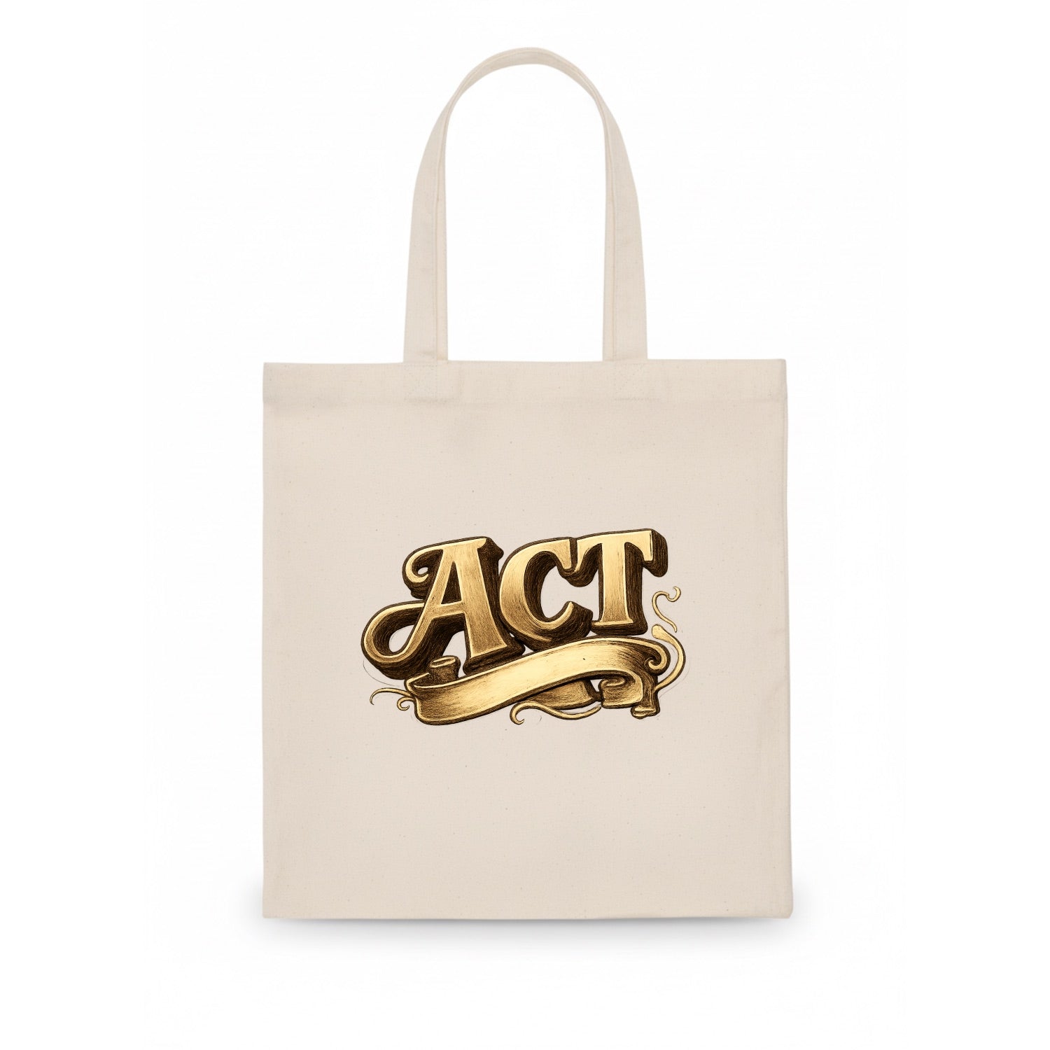 Bold typography design - "ACT" - take action, do something - Tote Bag - white