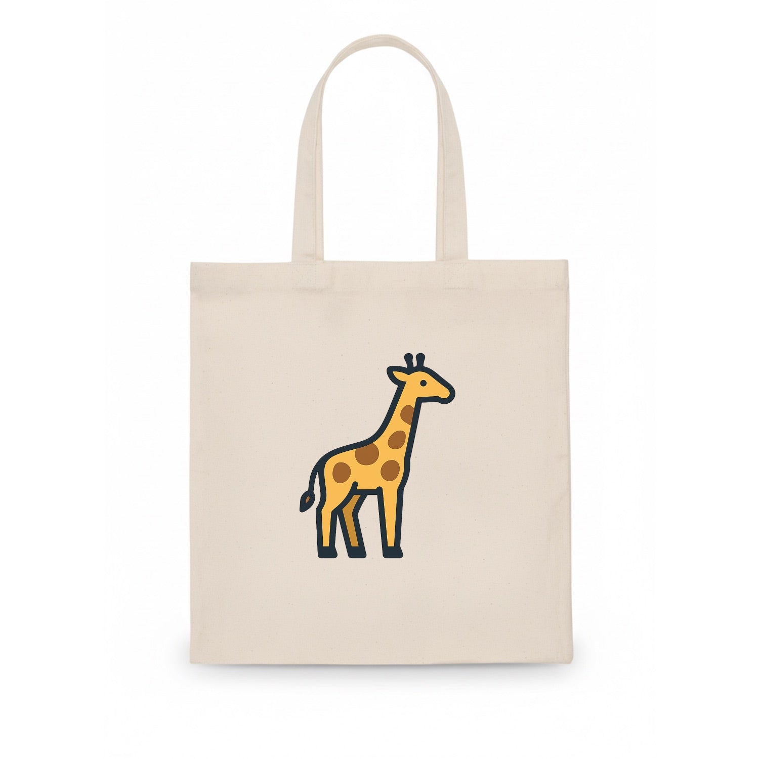 Giraffe - Yellow with brown patches flat side profile - Tote Bag - white