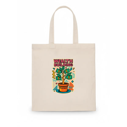 Money tree growing from investment pot - financial independence journey, wealth building - Tote Bag - white