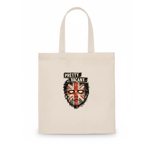 PRETTY VACANT | Blank stare Union Jack face | Empty expression | Punk nihilism | Iconic - Tote Bag
