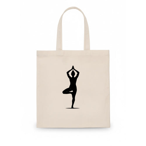 Yoga practitioner in tree pose - Tote Bag