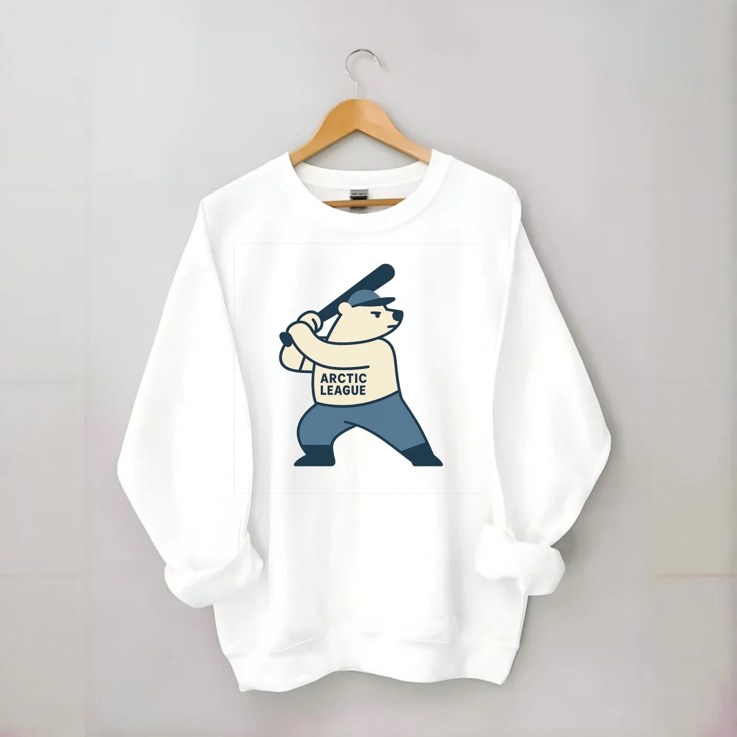 Polar Bear Baseball MVP - Crewneck Sweatshirt - white