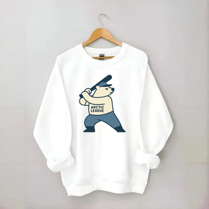 Polar Bear Baseball MVP - Crewneck Sweatshirt - white