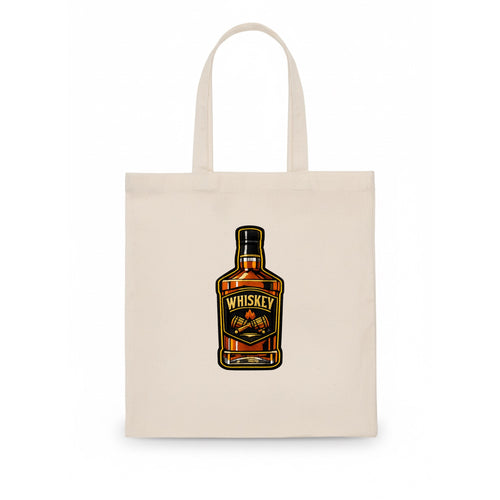 WHISKEY BOTTLE - bourbon bottle in amber and gold , spirits connoisseur - Tote Bag