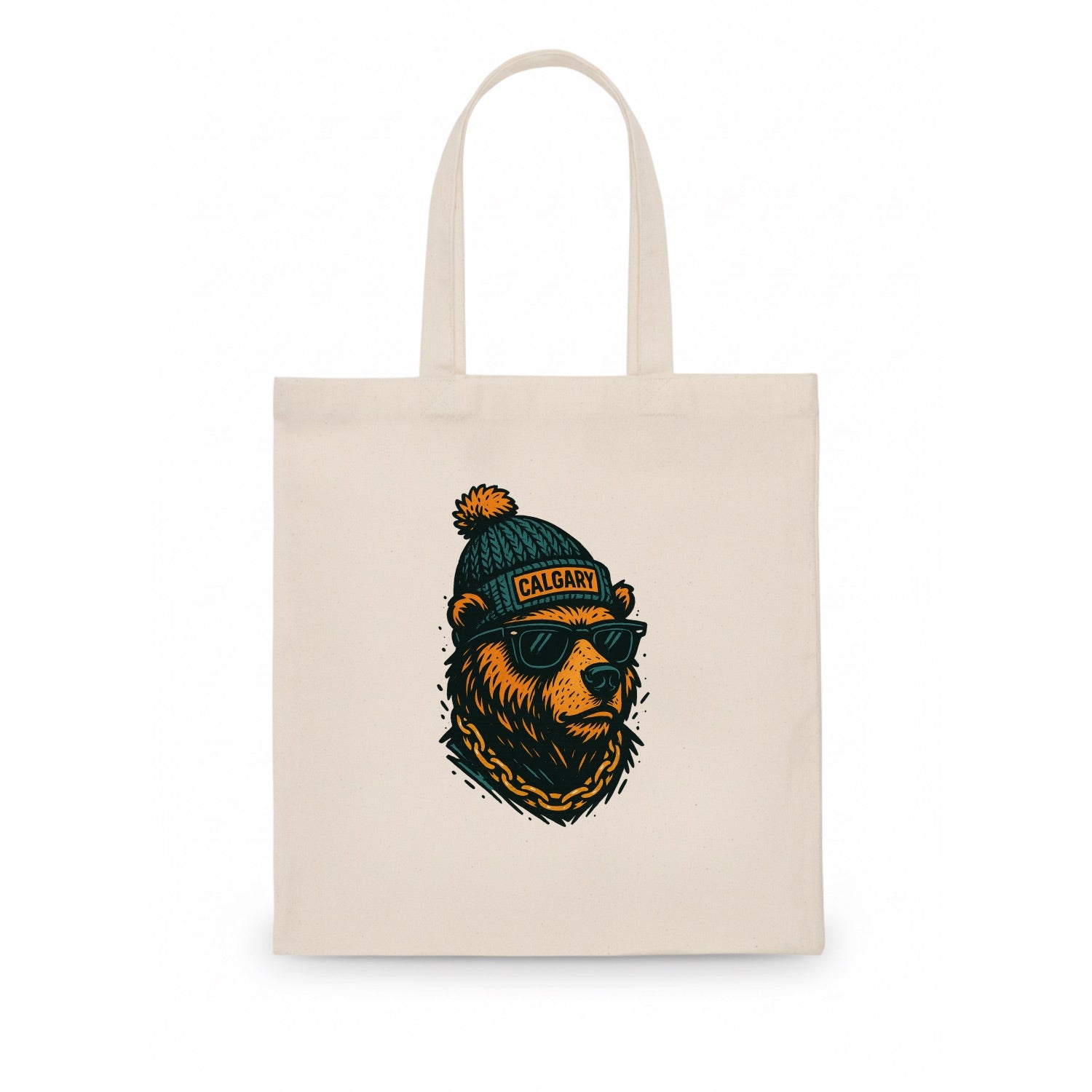 Calgary Grizzly Bear wearing Calgary bea - Tote Bag - white