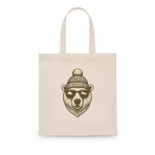 Winnipeg Polar Bear wearing Winnipeg bea - Tote Bag
