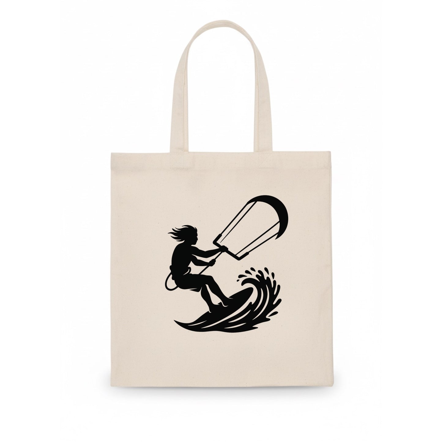 Kite surfer riding wave - Tote Bag - white