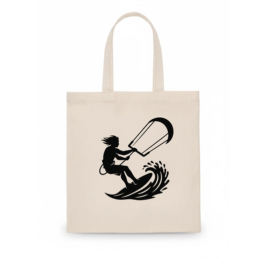 Kite surfer riding wave - Tote Bag - white