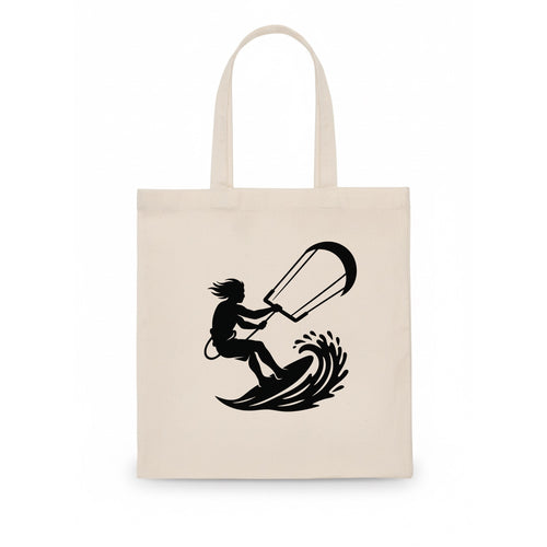 Kite surfer riding wave - Tote Bag