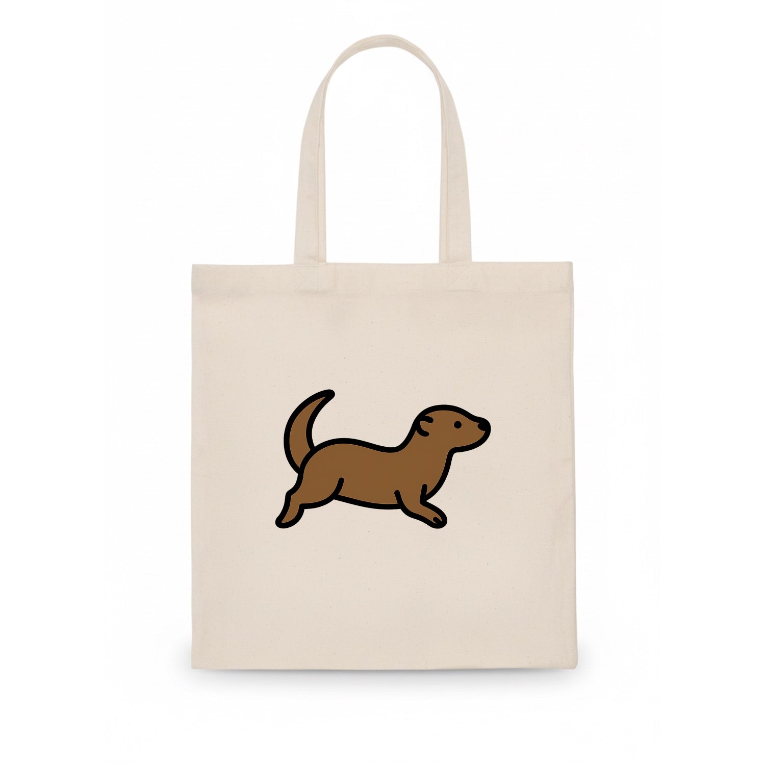 Otter - Brown sleek swimming pose flat side profile - Tote Bag - white