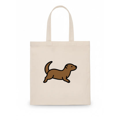 Otter - Brown sleek swimming pose flat side profile - Tote Bag - white