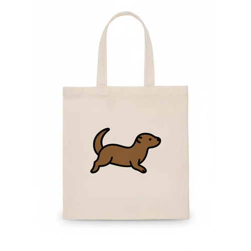 Otter - Brown sleek swimming pose flat side profile - Tote Bag