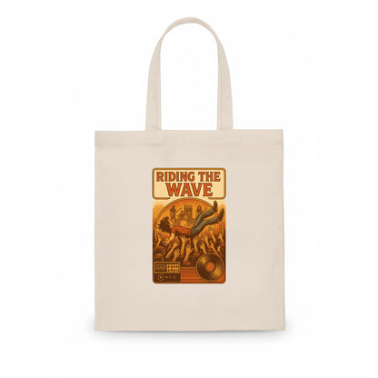 Crowd surfing at packed concert - "Riding the Wave" - concert energy - Tote Bag - white