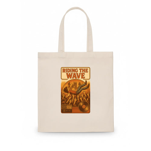 Crowd surfing at packed concert - Riding the Wave - concert energy - Tote Bag