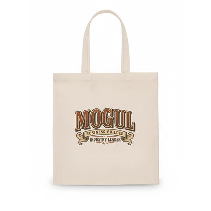 Bold typography design - "MOGUL" - business builder, industry leader - Tote Bag - white