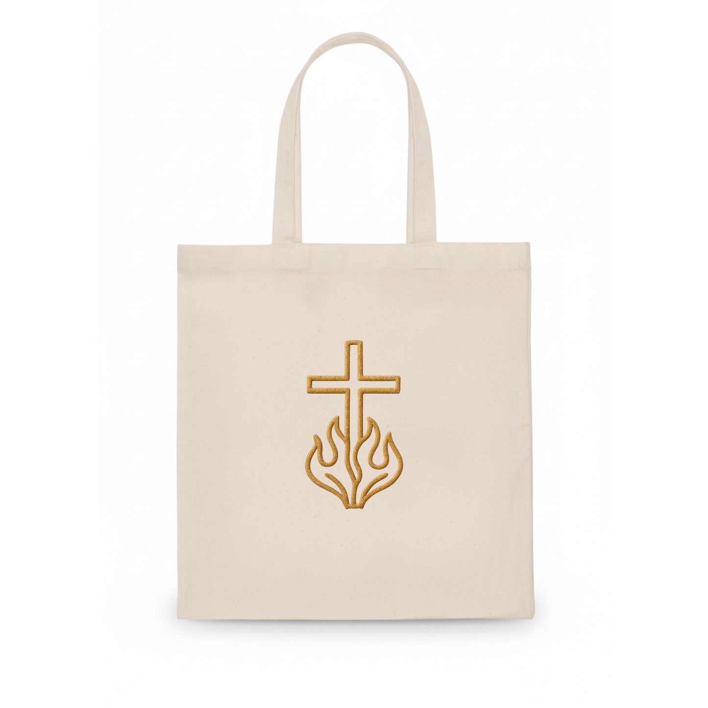 Burning Bush Cross  - Tote Bag - white