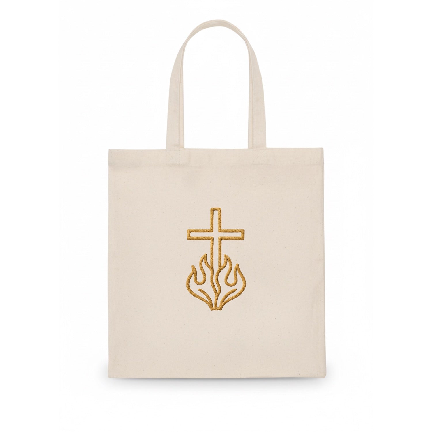 Burning Bush Cross  - Tote Bag - white