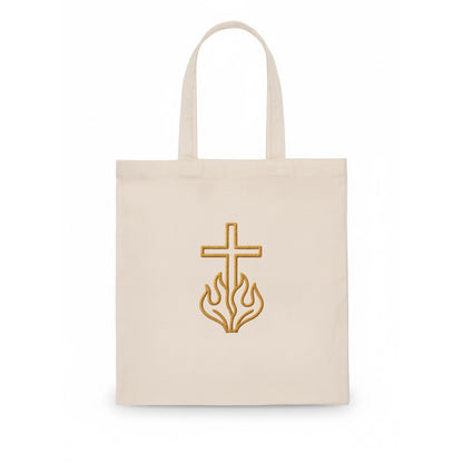 Burning Bush Cross  - Tote Bag - white