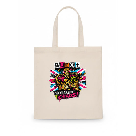 BROKEN CROWN | Shattered British crown | Gold fragments scattered | Power dismantled | - Tote Bag - white