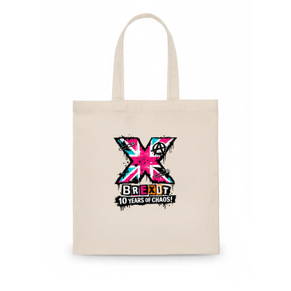 X YEARS | Roman numeral X massive | Union Jack fill pattern | Bold statement design | - Tote Bag - white