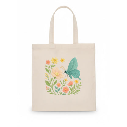 Mint Night Butterfly - Tote Bag - white