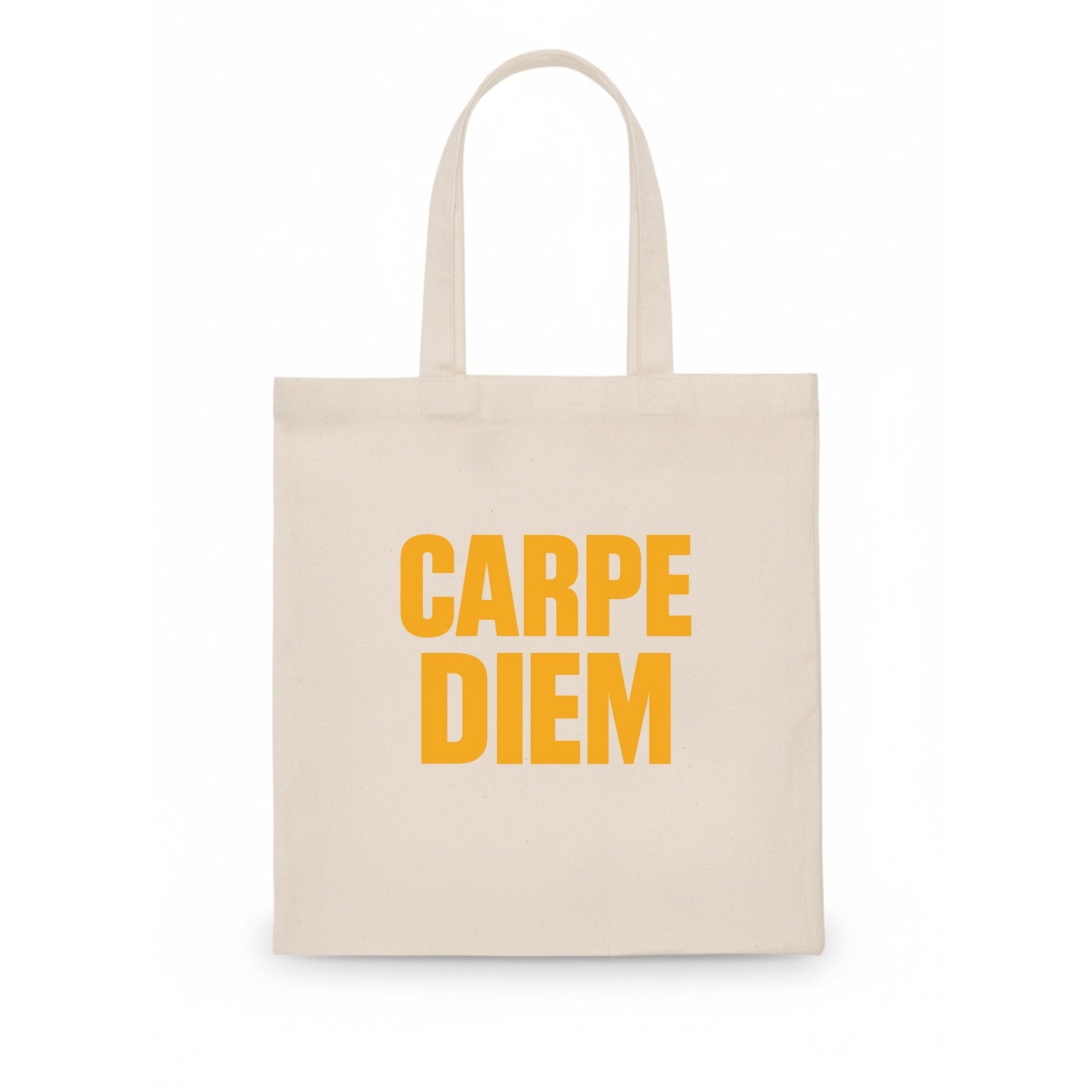 Bold typography design - "CARPE DIEM" - seize the day - Tote Bag - white