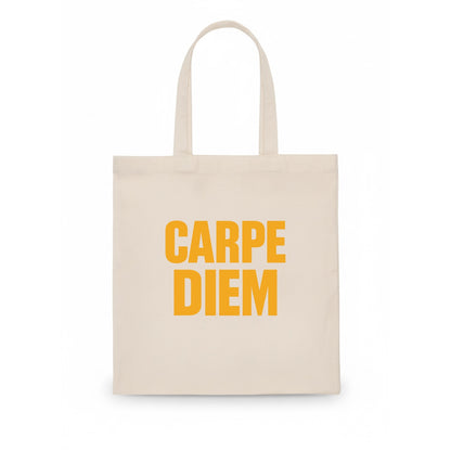 Bold typography design - "CARPE DIEM" - seize the day - Tote Bag - white