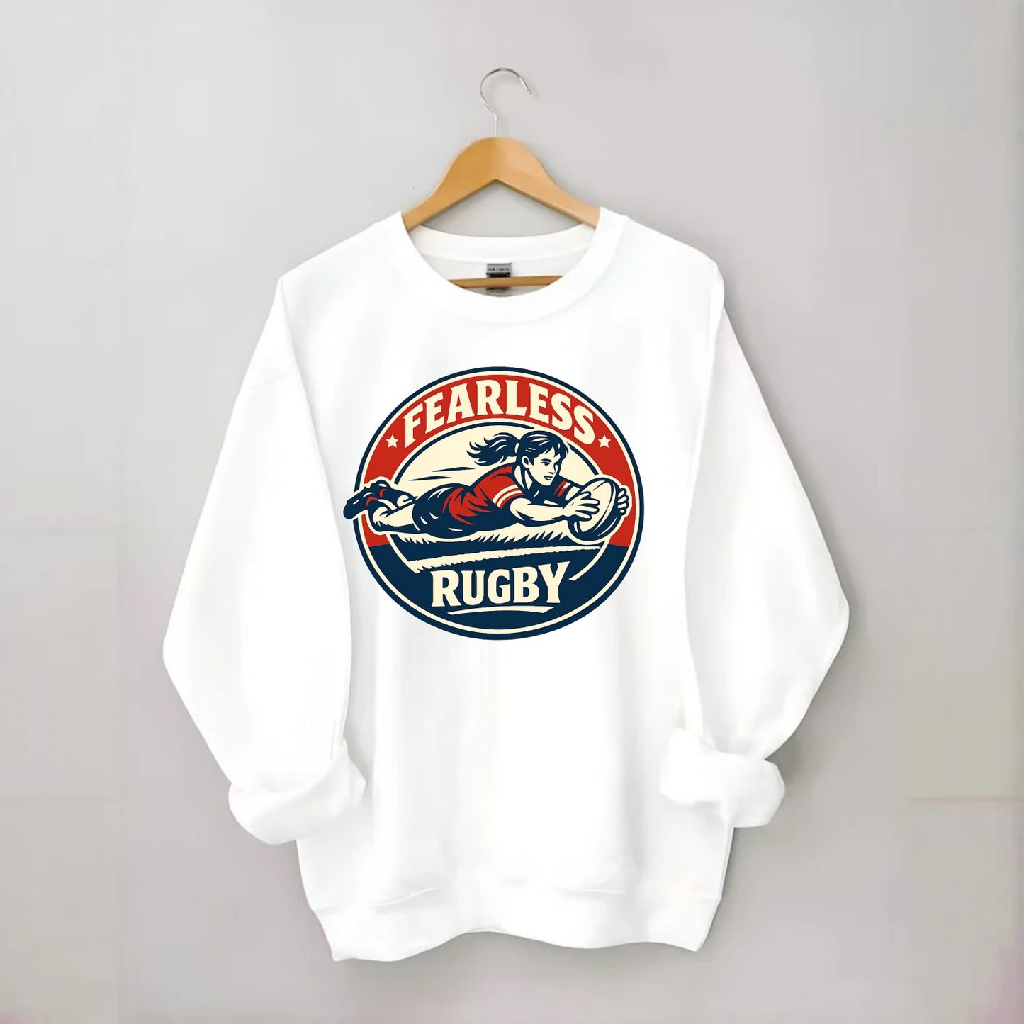 Fearless Try Scorer Emblem - Crewneck Sweatshirt - white