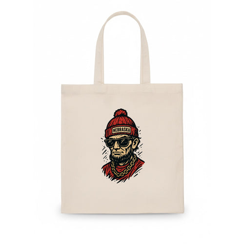 Lincoln Cornhusker wearing Nebraska bean - Tote Bag