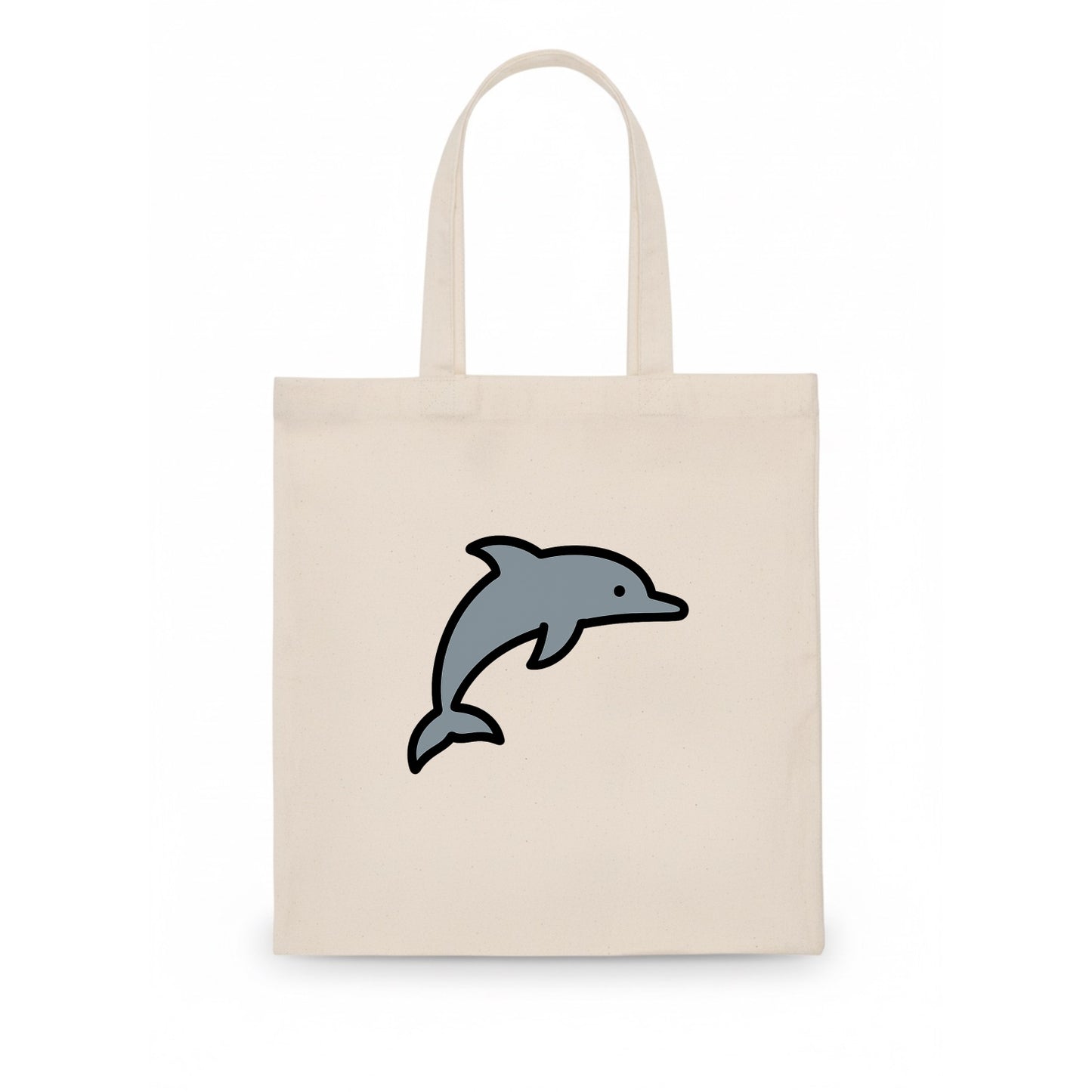 Bottlenose Dolphin - Gray jumping pose flat side profile - Tote Bag - white