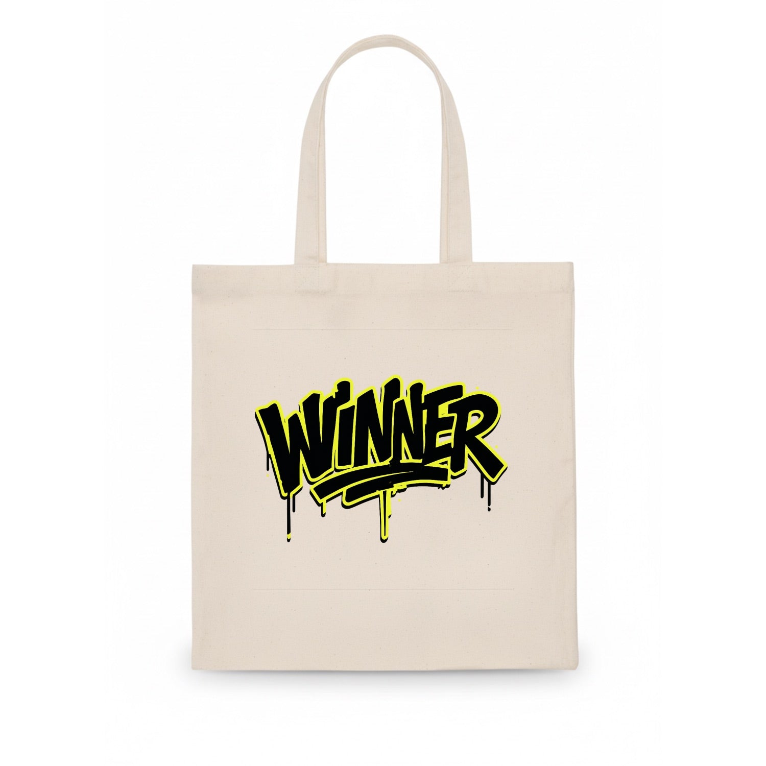 Bold typography design - "WINNER" - victorious mindset, champion - Tote Bag - white