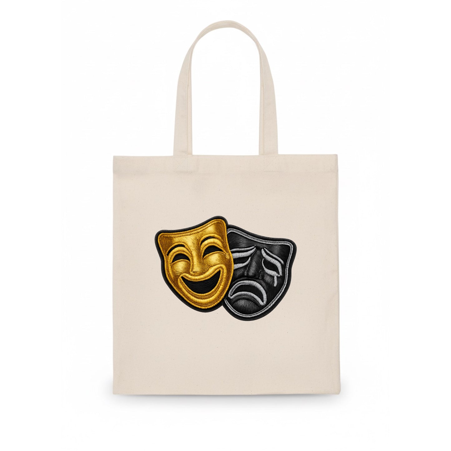 BROADWAY MASKS - comedy tragedy masks in gold and black , theater - Tote Bag - white