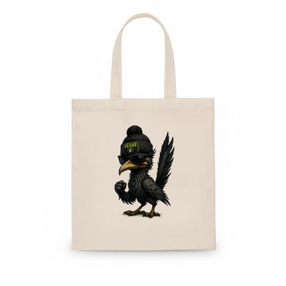 Vegas Roadrunner wearing Raiders beanie with neon patch and wayfarer sunglasses - Tote Bag - white