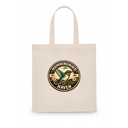 Hummingbird Sanctuary Emblem - Tote Bag - white